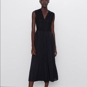 Zara black pleated jumpsuit xs